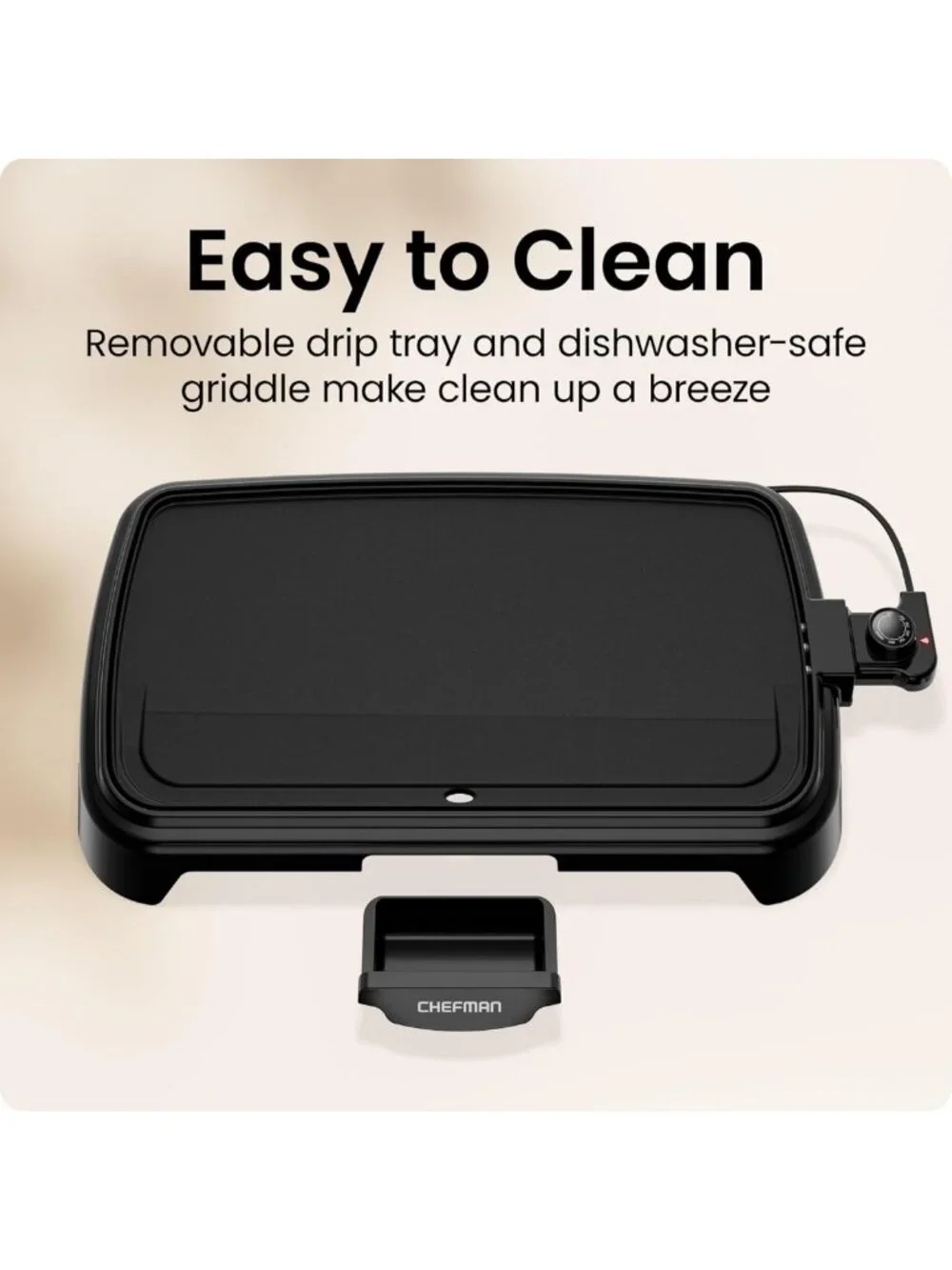 Extra Large Electric Griddle with Removable Temp Control, Nonstick Flat Top